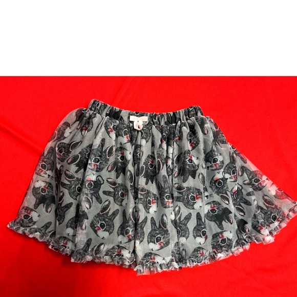H&M Other - Easter Bunny Rabbit Tulle Skirt Kids Girls 7-8Y Gray Excellent Mesh Tutu Bow